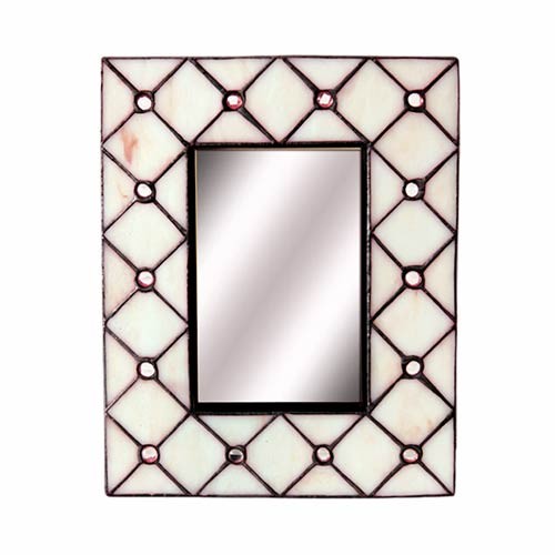 Cream Glass Frame & Mirror